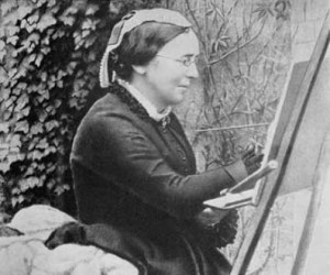 Marianne North pintando al aire libre